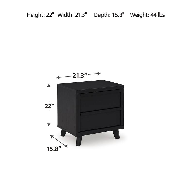 Signature Design by Ashley Danziar Black Nightstand