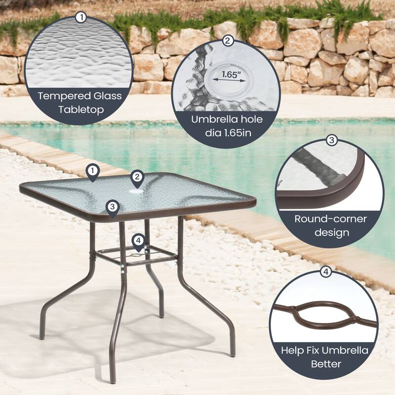Pellebant Outdoor 5-piece Patio Dining Set with Folding Chairs