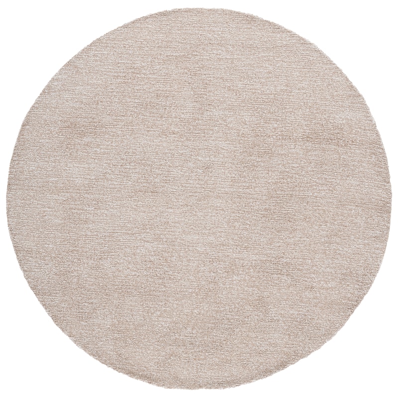 SAFAVIEH Handmade Renewal Bharat Wool Rug - 6' Round - Ivory/Taupe