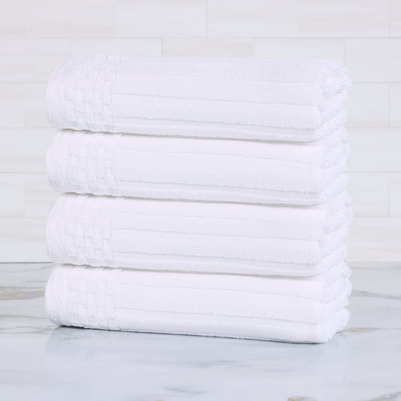 Superior Soho Ribbed Cotton Hand Towel Set of 4
