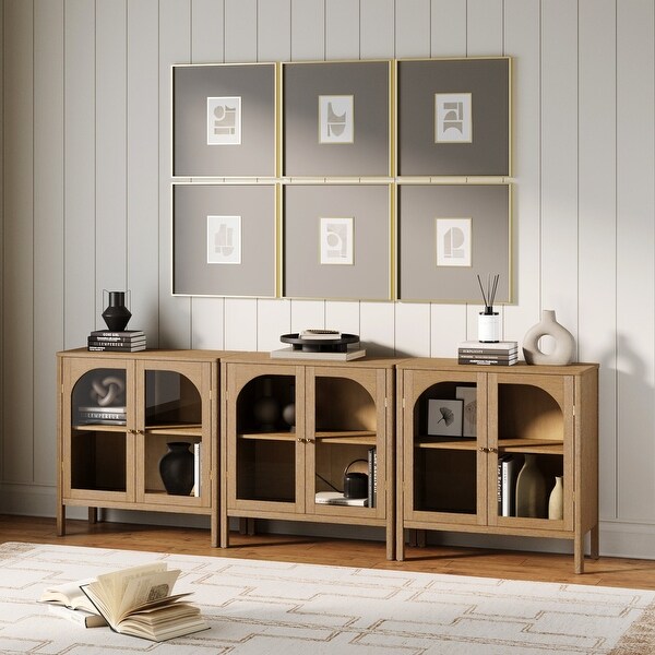 Nathan James Mason Sideboard Buffet with Glass Doors and Adjustable Shelves On Sale Bed Bath Beyond 36830319