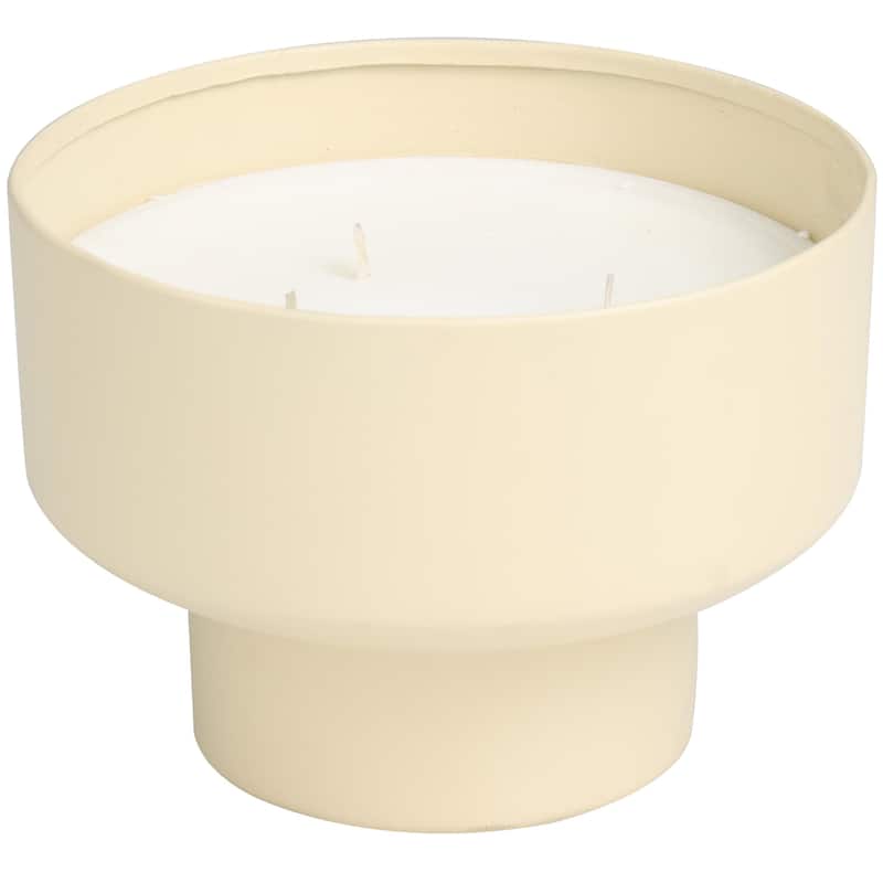 Metal Scented Matte 50 oz 3 Wick Decorative Candle with White Wax - Black, Gray, Light Brown, White - Roche River Decor - Light Brown