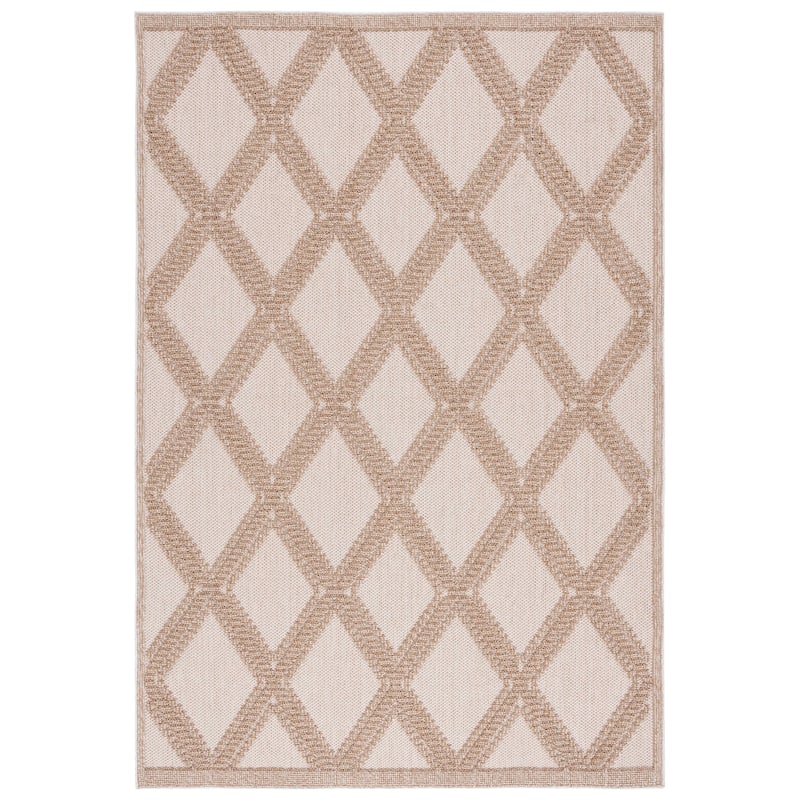 SAFAVIEH Global Raniera Indoor/ Outdoor Trellis Rug - 6'7" Square - Beige/Brown