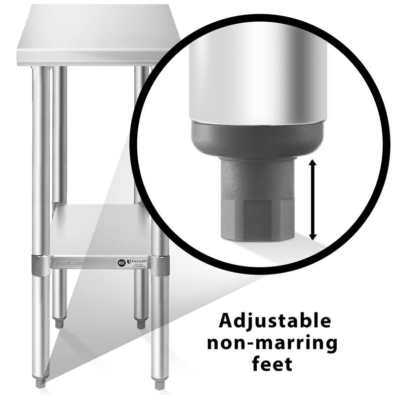 30 x 12 NSF Commercial Stainless Steel Table for Kitchen Prep and Work - 30" x 12"