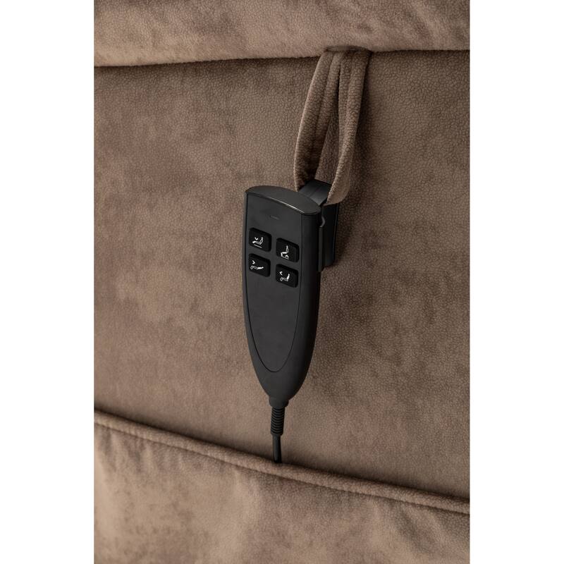 Beige Oversized Electric Recliner with OKIN Motor, 180° Lay Flat Function, Extra-Wide Seat, and Side Storage Pockets