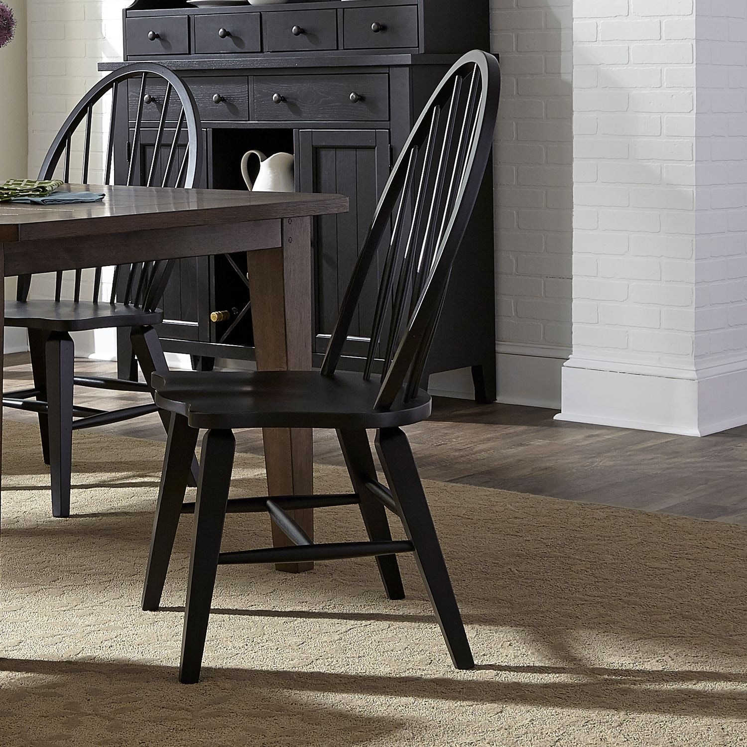 Liberty Furniture Hearthstone Ridge Windsor Dining Chairs Set of 2 Oak Wood