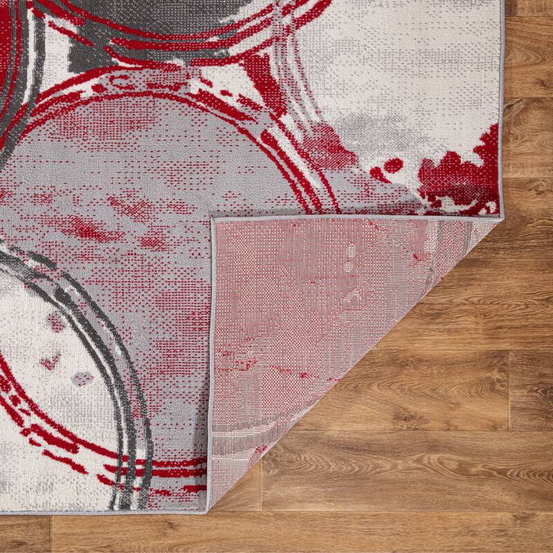 World Rug Gallery Contemporary Modern Circles Area Rug