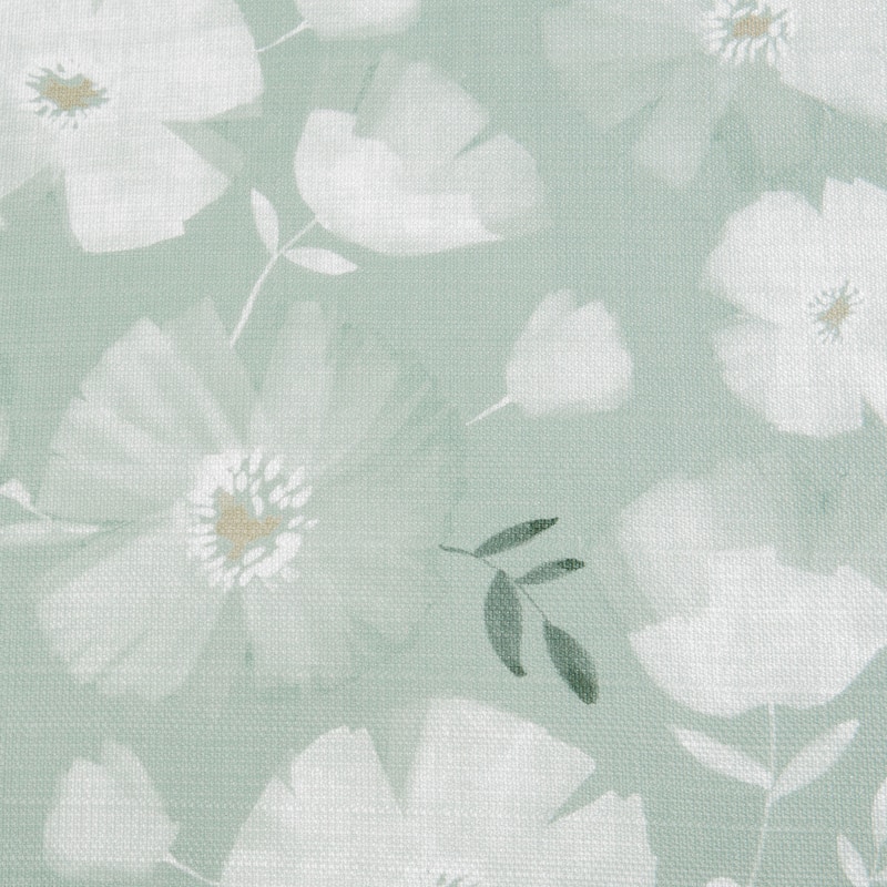 Monotone Floral Sage Shower Curatin