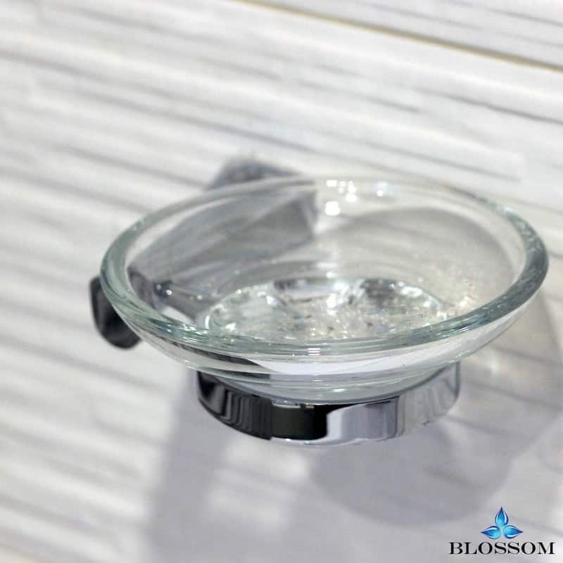 Blossom Soap Dish Holder Solid Bathroom Accessory Wall Mount - Chrome