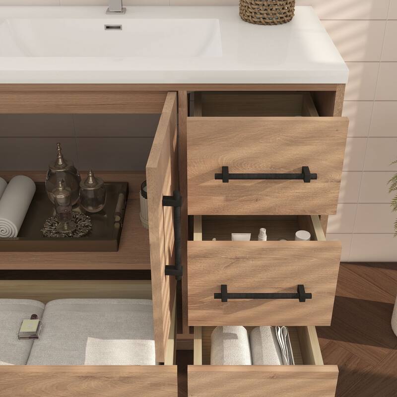 Victoria 42'' R Drawer Freestanding Vanity with Reinforced Acrylic Sink - 41.5