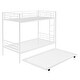 preview thumbnail 4 of 16, White Twin over Twin Size Metal Bunk Bed With Trundle, Can be Divided into Two Beds