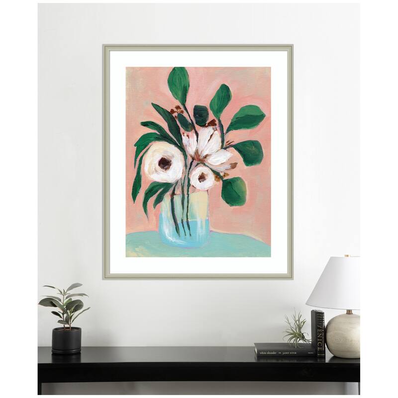 Kate and Laurel Framed Art Blush in Bloom by Nikita Jariwala