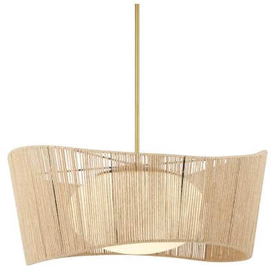 Minka Lavery 6577 Key Largo 1 Light 28" Wide Pendant with Natural Rope
