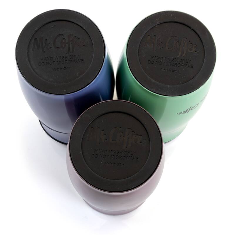Mr. Coffee 12.5 Oz Stainless Steel Insulated Thermal Set of 3