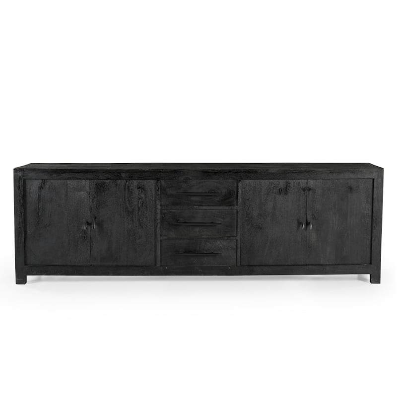 Grackle Solid Wood Media Console - Black - 76"w x 16"d x 24"h