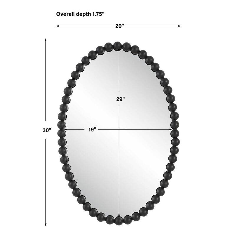 Uttermost 09876 Serna 20" W x 30" H Oval Framed Bathroom Mirror