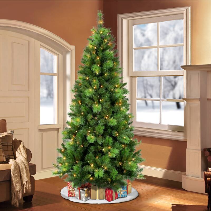Puleo International Pre-Lit 6.5' Adirondack Pine Artificial Christmas Tree