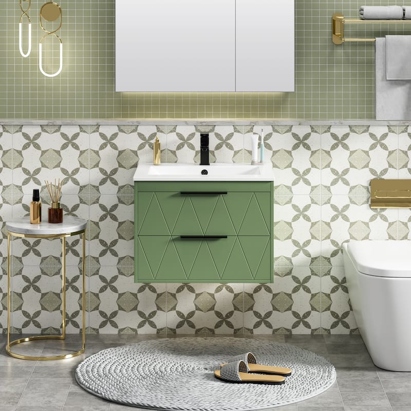 Wall Mount Vanity with Ceramic Sink SMC Sink Soft-Close