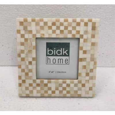 Mosaic Picture Frame - for 4" x 4" Photo - Light Brown - 4-inchx4-inch