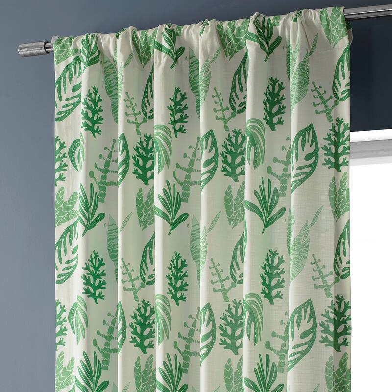 Exclusive Fabrics Textured Cotton Printed Curtains for Bedroom and Living room (1 Panel)