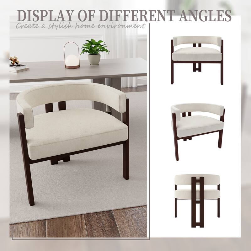 Chenille Barrel Chair Set Set of 2