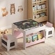 preview thumbnail 24 of 31, Costway Wooden Kids Table and Chairs Set with Double-sided Tabletop,