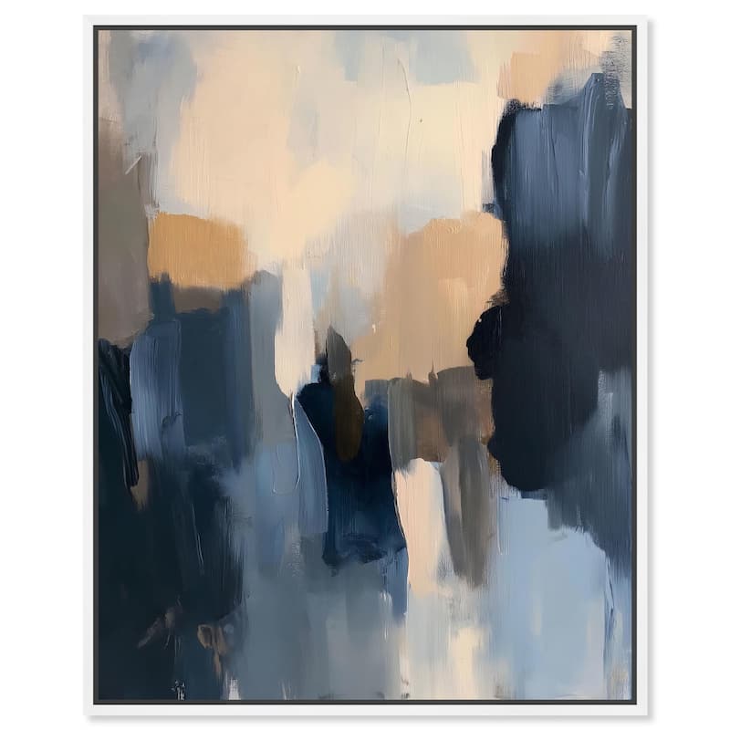 Navy Beige I Canvas by Art Remedy - 16" x 20" - White