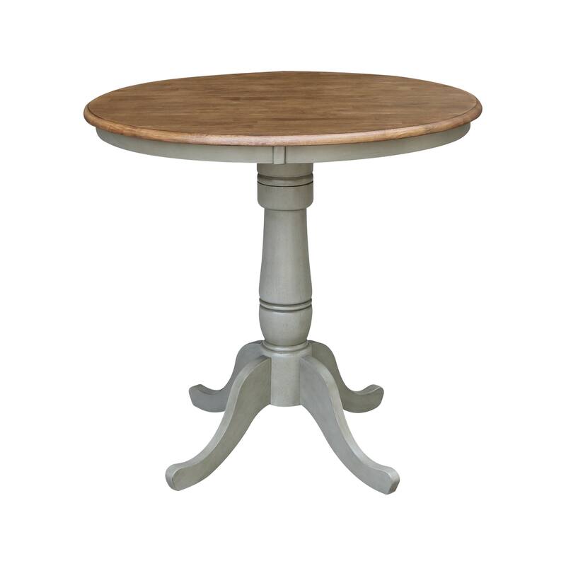 36" Round Pedestal Gathering Height Table With 2 San Remo Counter Height Stools - Set of 3 Pieces