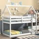 preview thumbnail 3 of 22, Elegant Twin over Twin Loft Bed with Roof Design, Safety Guardrail and Ladder, Solid Construction & Versatility Galore, White