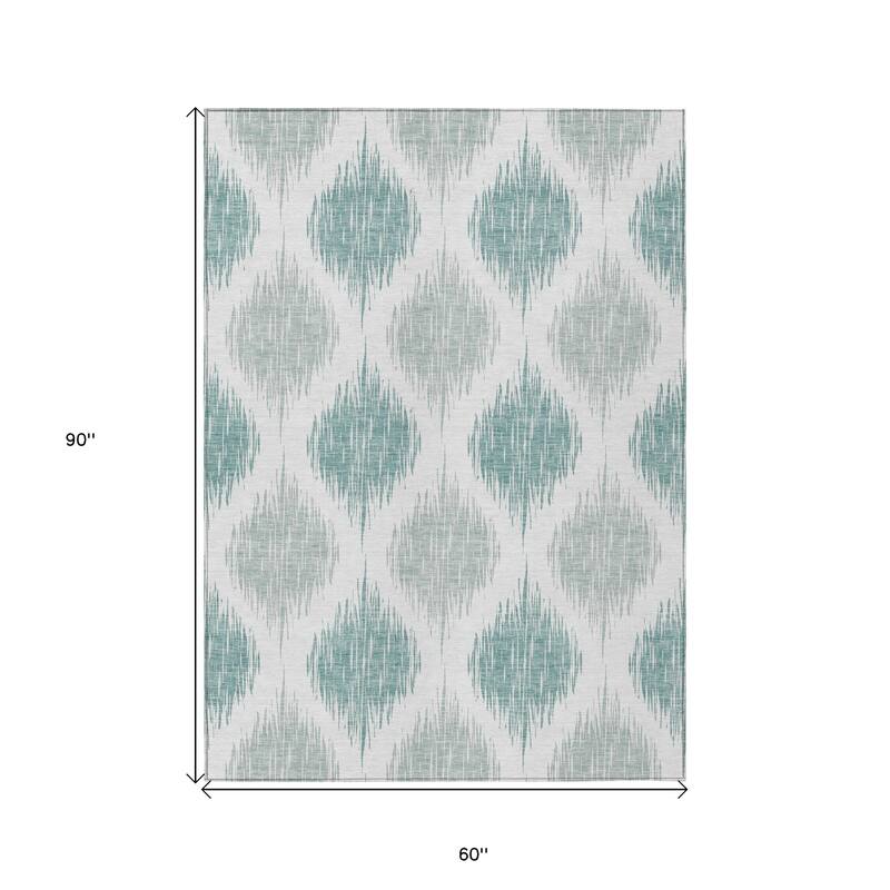 HomeRoots Ikat Transitional Rectangle Outdoor Rug