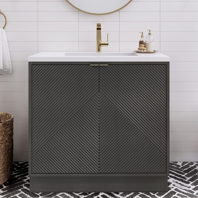 Milano 36" Freestanding Bathroom Vanity with Reinforced Acrylic Sink