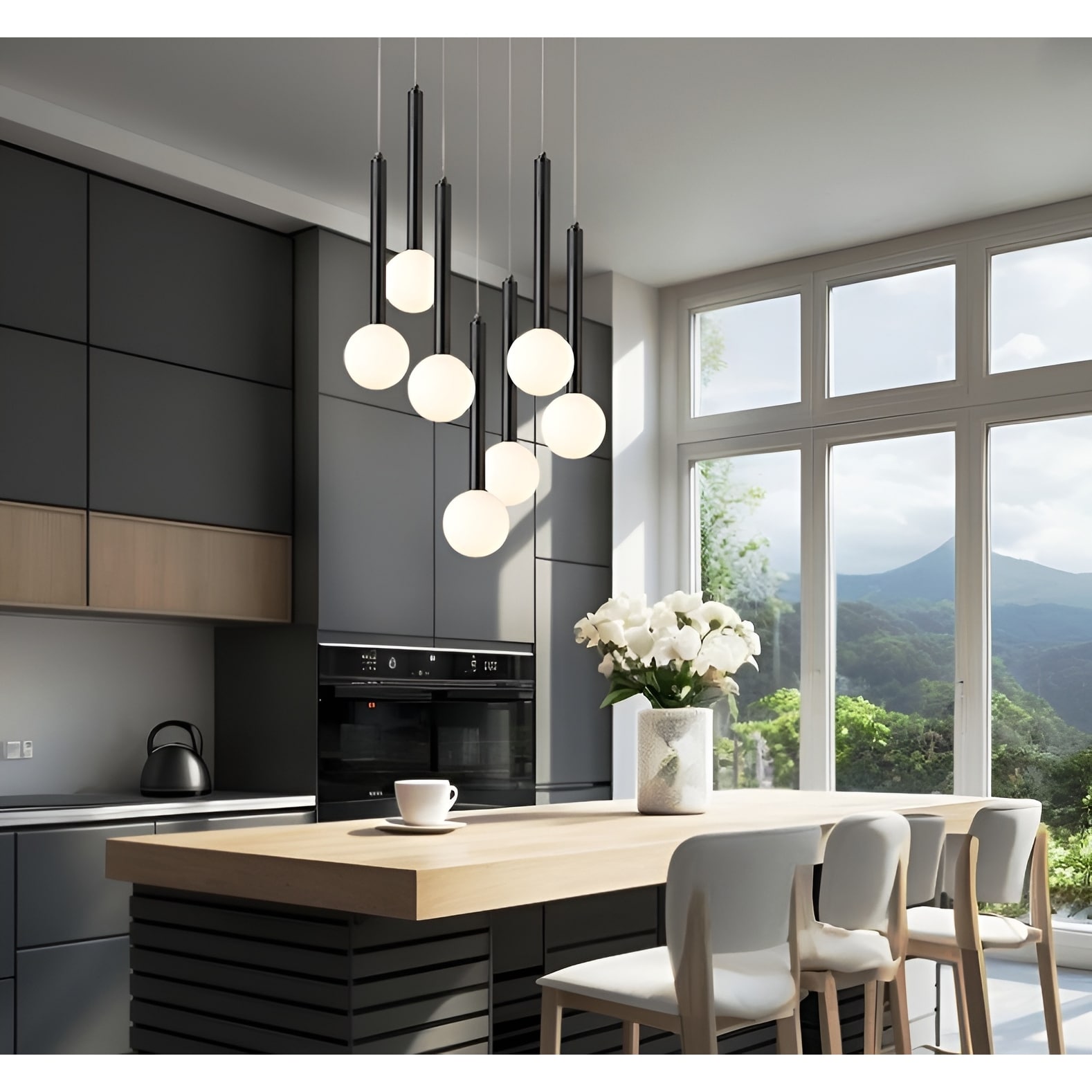 7-light Modern Raindrop Multi Cluster Chandelier
