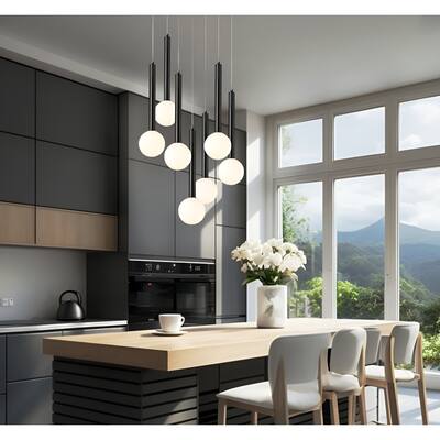 7-light Modern Raindrop Multi Cluster Chandelier