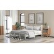 preview thumbnail 7 of 7, King Size Platform Bed with Horizontal Strip Hollow Shape and Head&Foot Board