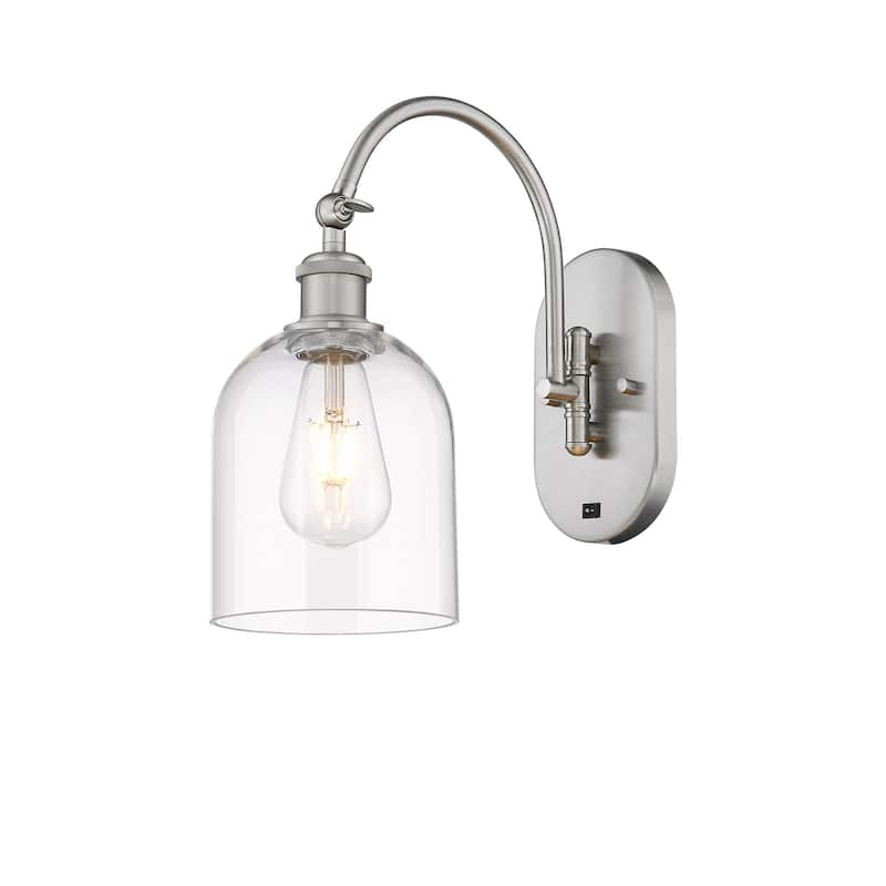 Innovations Lighting 518-1W-13-6 Bella Sconce Bella 13" Tall Wall - Brushed Satin Nickel / Clear