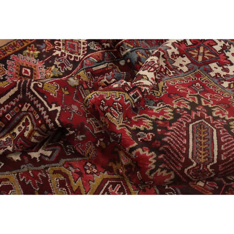 Hand Knotted Oriental 100% Wool Carpet Traditional Medallion Red Heriz Area Rug - 12' 5'' X 9' 0''