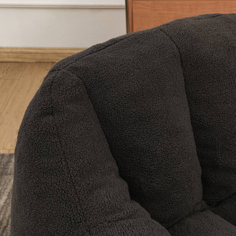 Fluffy Bean Bag Lazy Sofa Chair with Tufted Soft Stuffed Filling & Memory Foam