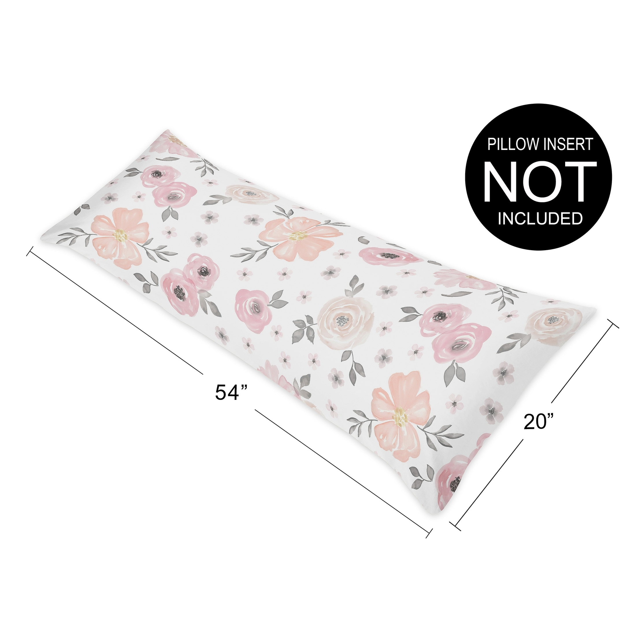 Sweet Jojo Designs Blush Pink Grey and White Watercolor Floral
