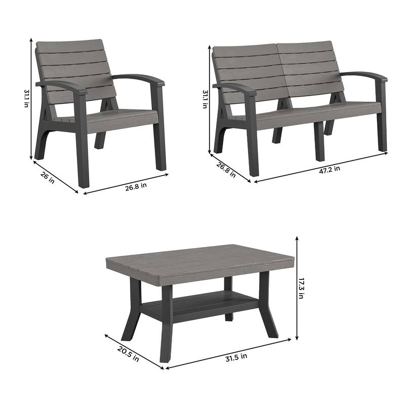 COSCO 4 Piece Resin Outdoor Conversation Set