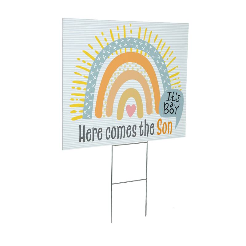 24" x 18" Yard Sign with H-Stake, Here comes the SON
