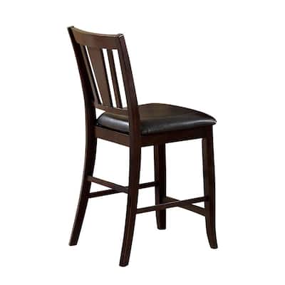 Edgewood II Counter Height Chair Withpu Seat - Expresso Finish - Espresso - 41 H x 19 W x 20 L Inches