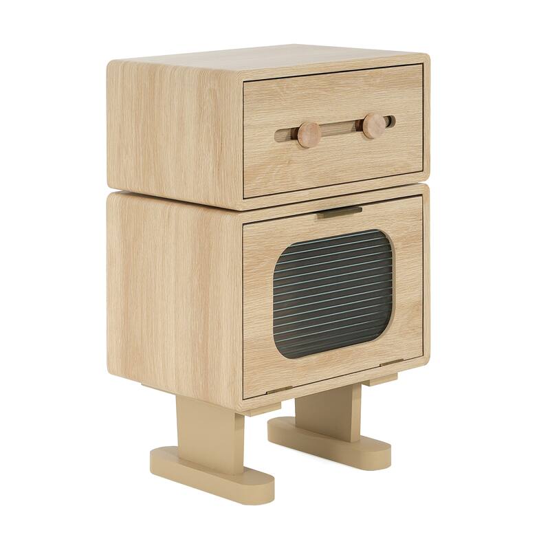 Natural Color MDF Storage Side Table