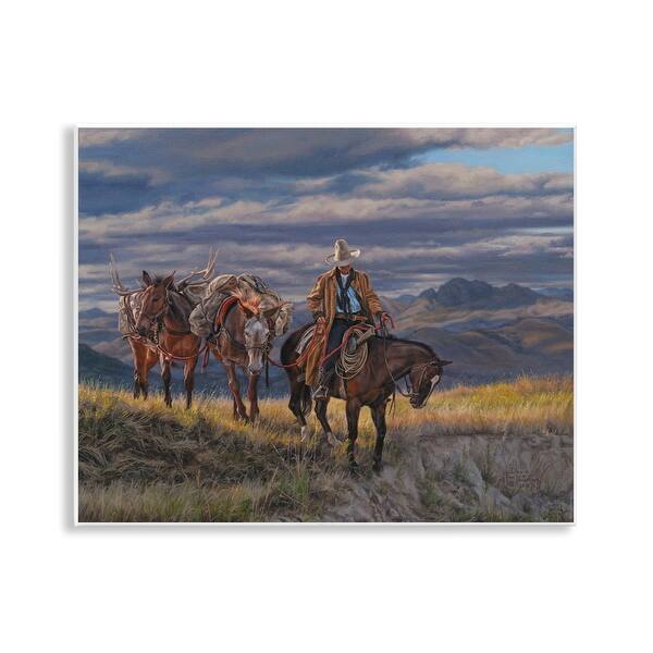 Stupell Sauntering Cowboy & Horses Wall Plaque Art Design By David ...