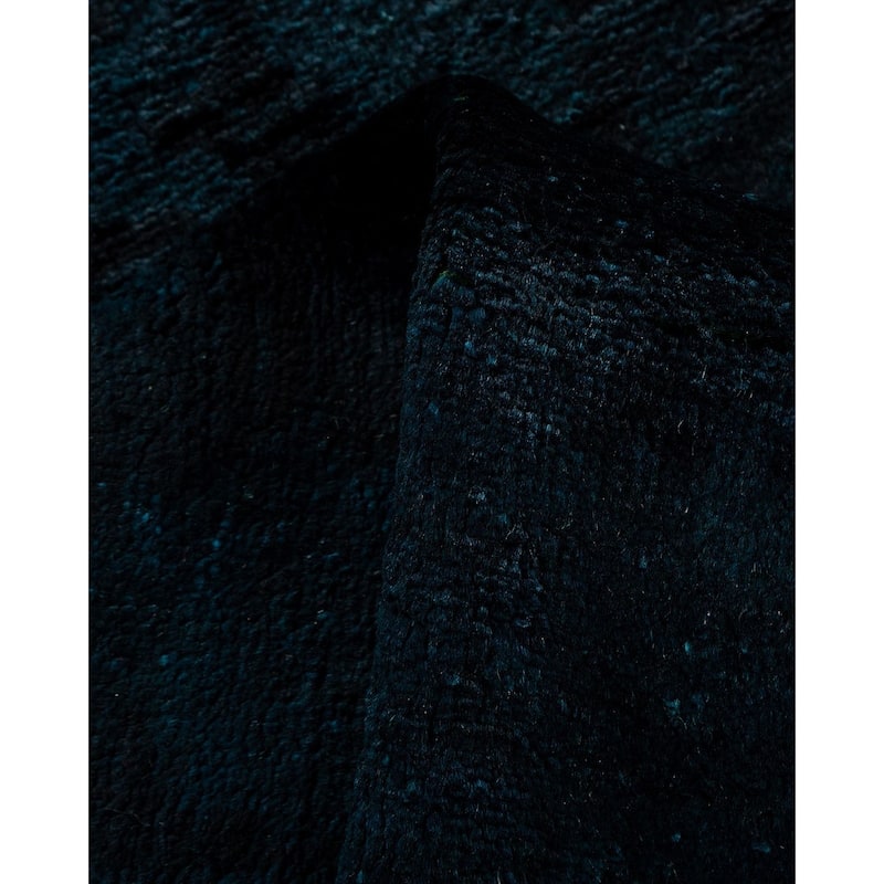 Overton Hand Knotted Wool Vintage Inspired Modern Contemporary Overdyed Black Runner Rug - 2' 7" x 19' 6"