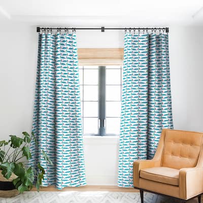 1-piece Blackout Alligator Love Aqua Made-to-Order Curtain Panel