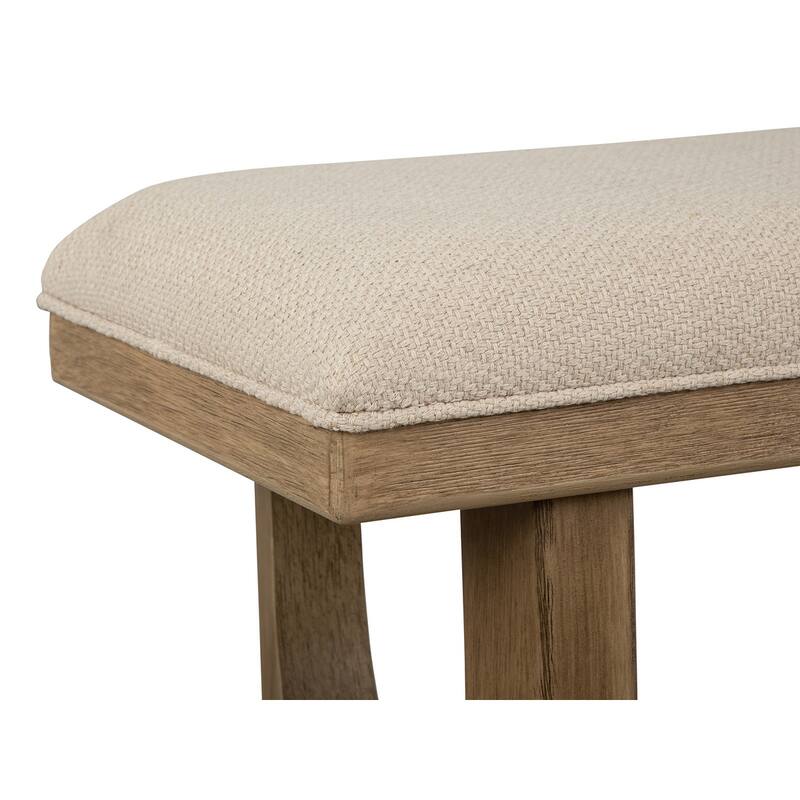 Magnussen Home Tristan Swiss Coffee Upholstered Backless Bench With U-Shaped Legs - 51''W x 16''D x 19''H