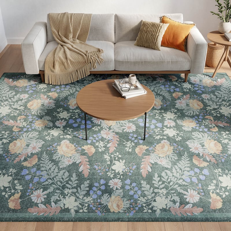 Nourison Botanical Washables Indoor only Floral Patterned Area Rug