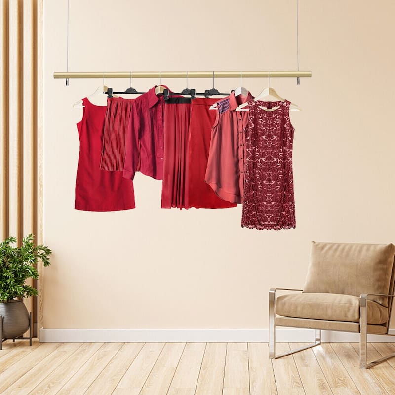 Industrial Pipe Clothing Rack Adjustable Hanging Clothes Rail Shelf ...
