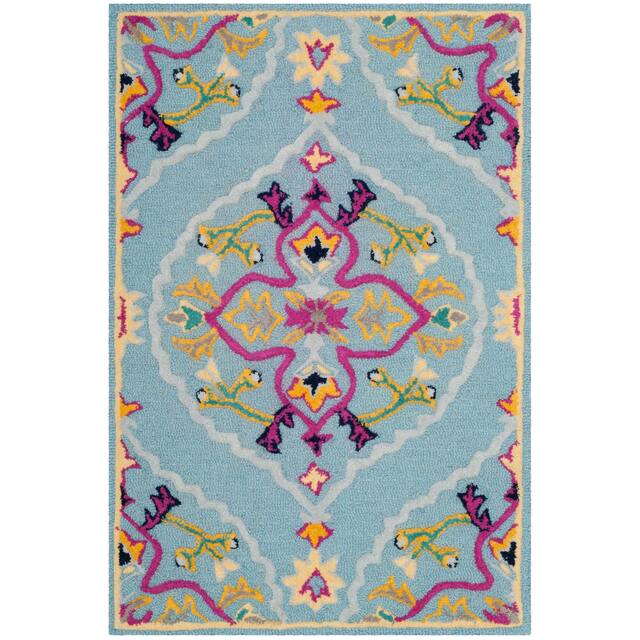 SAFAVIEH Handmade Bellagio Junie Medallion Wool Rug - 2'3" x 5' - Light Blue