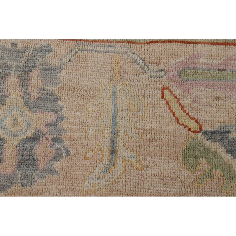 Hand Knotted Oriental 100% Wool Carpet Transitional All-Over Greys & Charcoal Oushak Area Rug - 9' 10'' X 8' 0''